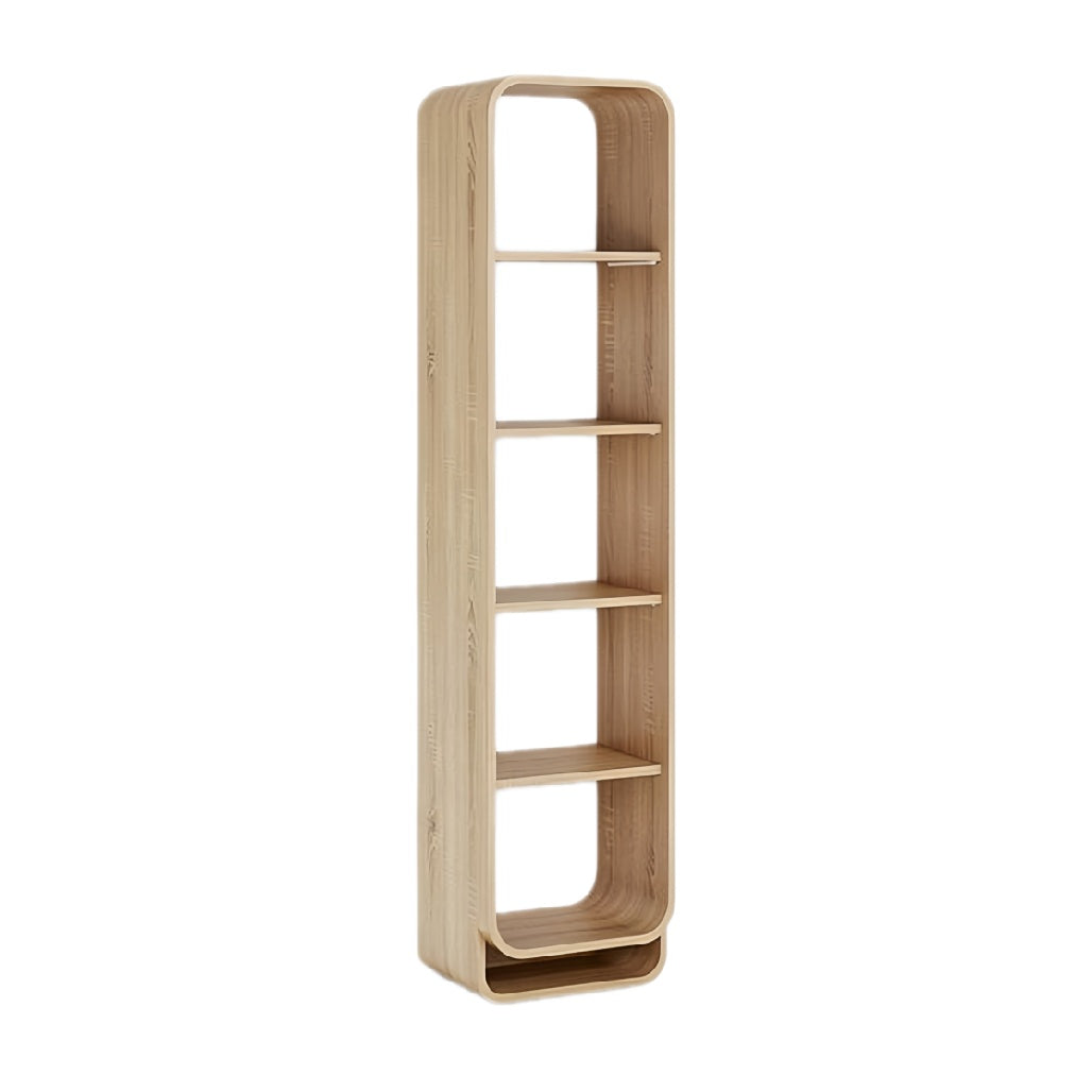 **Technische titel in het Nederlands:** **Strakke houten boekenplank met vijf planken**