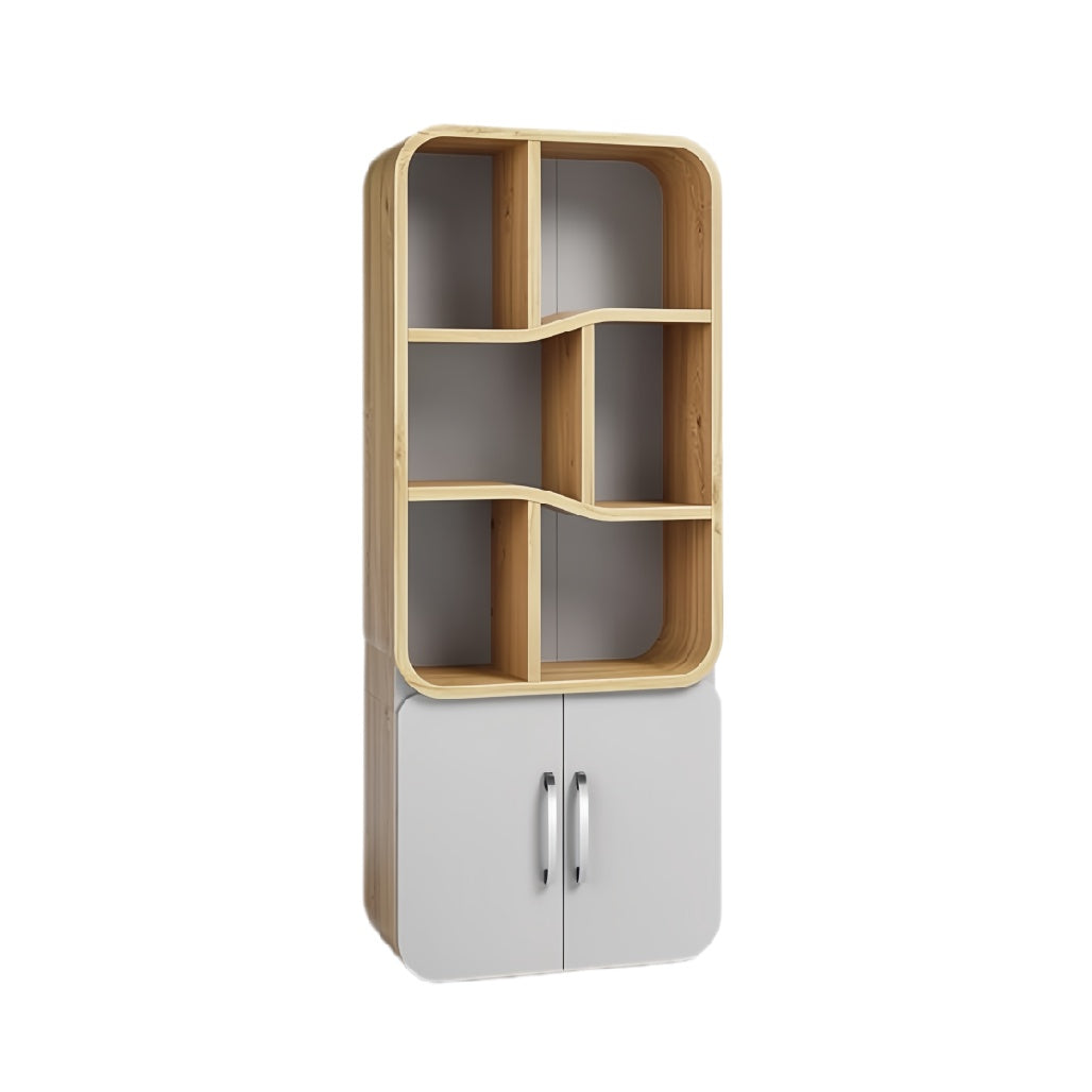 **Moderne boekenkast met open en gesloten compartimenten**