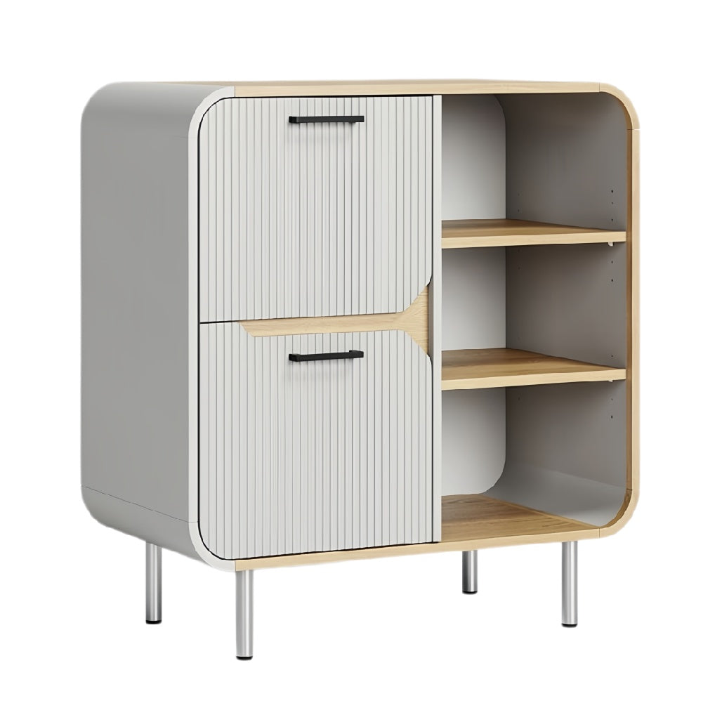 **Technische Titel in het Nederlands: Modern kastje met houten en witte afwerking**