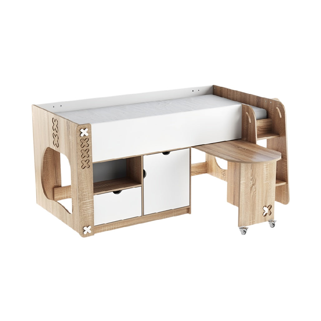 **Technische Titel in het Nederlands: Multifunctionele Kinderbed met Opbergruimte en Bureau**